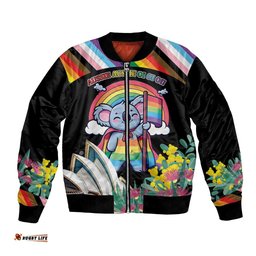 Aussia Pride Month Rainbow Koala Bomber Jacket LT9