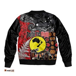 Aotearoa and Australia Toitu Te Tiriti Bomber Jacket Honour the Treaty - Te Tiriti Is Us LT03