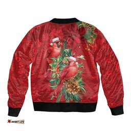 Aussie Red Cardinal Bomber Jacket Aboriginal Inspired Christmas LT9