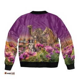 ANZAC Day Bomber Jacket Lest We Forget The Animals Of War LT15