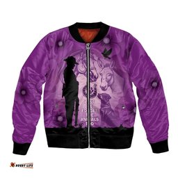 Australia Animals ANZAC Day Bomber Jacket Lest We Forget The Animals Too Purple Poppy LT14