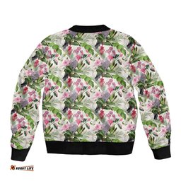 Aussie Pink Cockatoo Flowers Seamless Pattern Bomber Jacket LT9