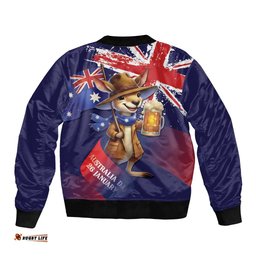 Australia Day Kangaroo Flag Bomber Jacket Aussie Aussie Aussie Oi Oi Oi LT9