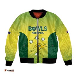 Australian Kangaroo Lawn Bowls Custom Bomber Jacket Aussie Minimalist Style LT9
