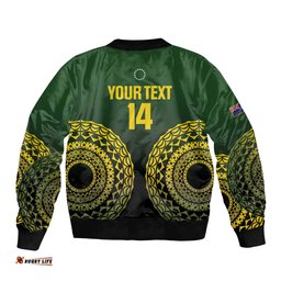 Custom Avaiki Cook Islands Rugby Bomber Jacket Kuki Airani Tatau Black LT14