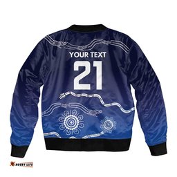 Custom Geelong Pride Bomber Jacket On the Road to Glory Indigenous Aboriginal LT9