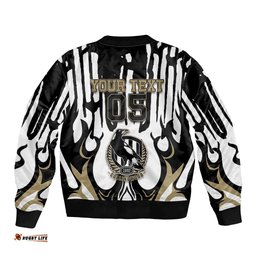 Custom Collingwood Black Bomber Jacket Unique Style DT05