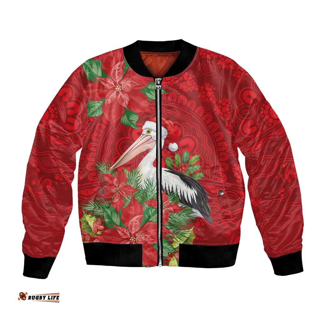 Australian Pelican Bomber Jacket Aboriginal Inspired Christmas LT9