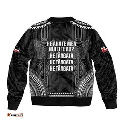 Aotearoa Toitu Te Tiriti Bomber Jacket No Kiwi Without Iwi LT05