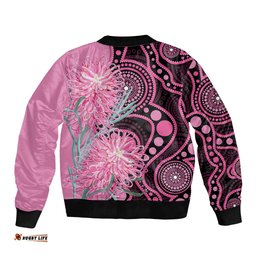 Australia Grevillea Bomber Jacket Aussie Native Spider Flower Indigenous Art LT14