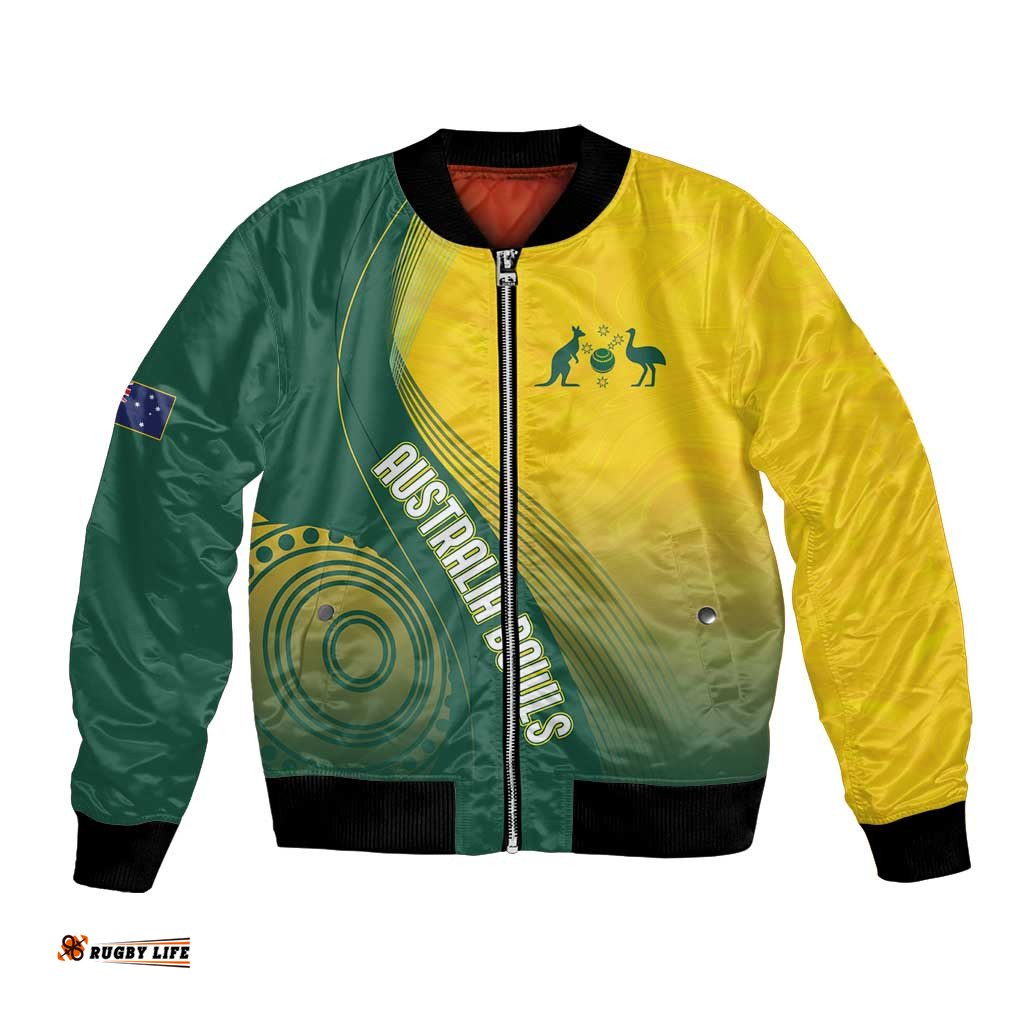 Australia Bowls Personalised Bomber Jacket Basic Marble Glaze - National Color LT7