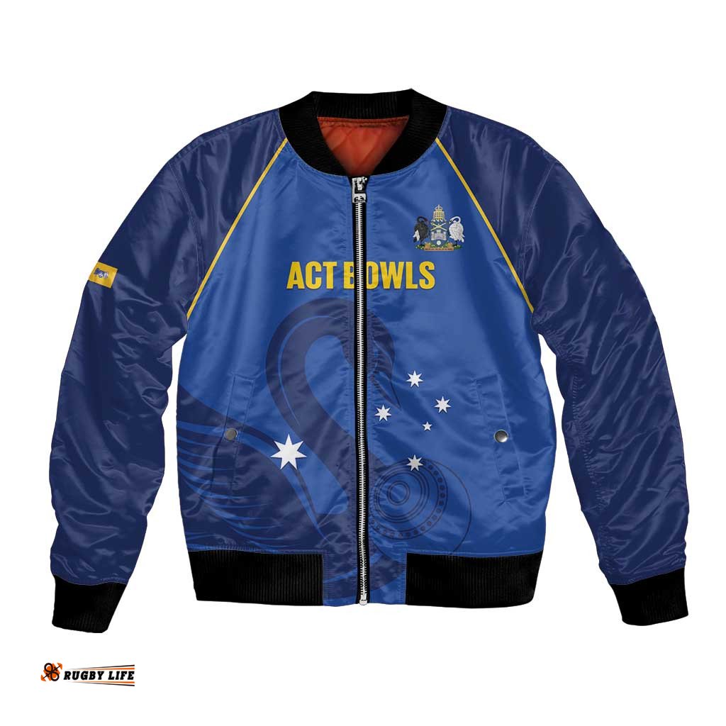 Custom ACT Bowls Australia Bomber Jacket Go Australian Capital Territory Swan LT14