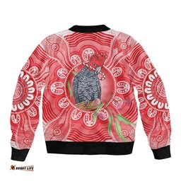 Australia Gang-gang Cockatoo Christmas Bomber Jacket Eucalyptus Blossoms Aboriginal Merry Xmas LT14