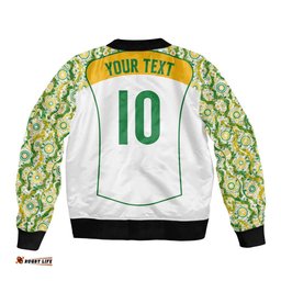 Custom Australia Football Bomber Jacket Aboriginal Pattern Sporty Style-White Color LT03