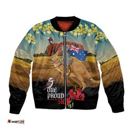 26 January One Proud Aussie Bomber Jacket Kangaroo and Koala Happy Australia Day LT9