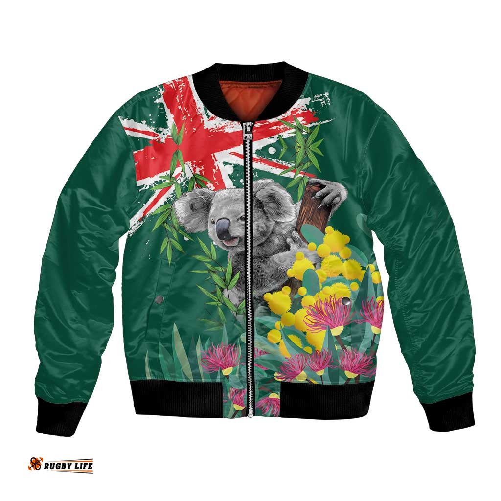 Australia Day Koala Bomber Jacket Aussie Aussie Aussie Oi Oi Oi National Color LT9