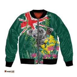 Australia Day Koala Bomber Jacket Aussie Aussie Aussie Oi Oi Oi National Color LT9