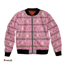 Australia Pink Galah Christmas Bomber Jacket Eolophus Roseicapilla Bottlebrush Seamless LT14