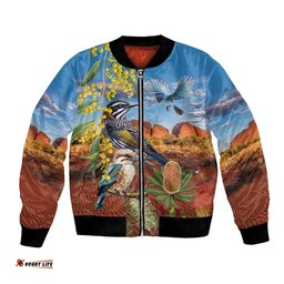 Australia Native Bird Uluru Ayers Rock Bomber Jacket LT9