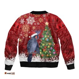 Australia Palm Cockatoo Christmas Bomber Jacket Goliath Cockatoo Santa Merry Chrissie LT14