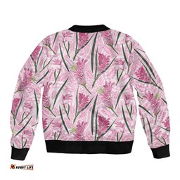 Australia Kangaroo Paws Bomber Jacket Aussie Native Flowers Indigenous Art LT14