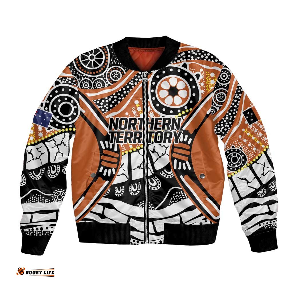 Australian Northern Territory Bomber Jacket Aboriginal with Sturt's Desert Rose LT9