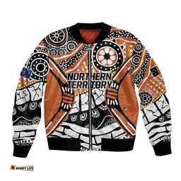 Australian Northern Territory Bomber Jacket Aboriginal with Sturt's Desert Rose LT9