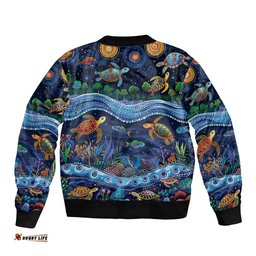 Australian Landscapes Bomber Jacket Aboriginal Dreamtime Story LT9