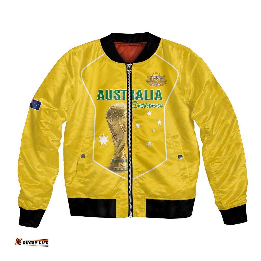 Custom Australia Soccer Bomber Jacket Aussie Aussie Oi Oi Oi LT15