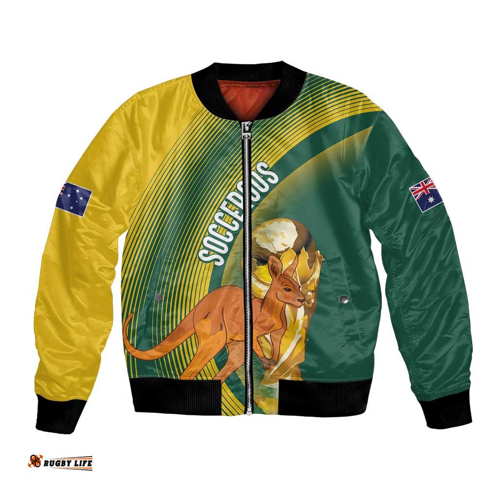 Australia Socceroos WC2026 Custom Bomber Jacket Golden Champions LT7