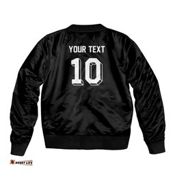 Custom Aotearoa Rugby Bomber Jacket Fern Blacks-Traditional Maori Motifs Design LT03