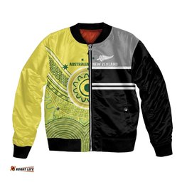 Custom Cricket AUNZ Spirit Bomber Jacket Aussie New Zealand Retro Edition LT9