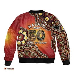 Australia Indigenous NAIDOC Week 2026 Bomber Jacket 50 Years Of Deadly LT05