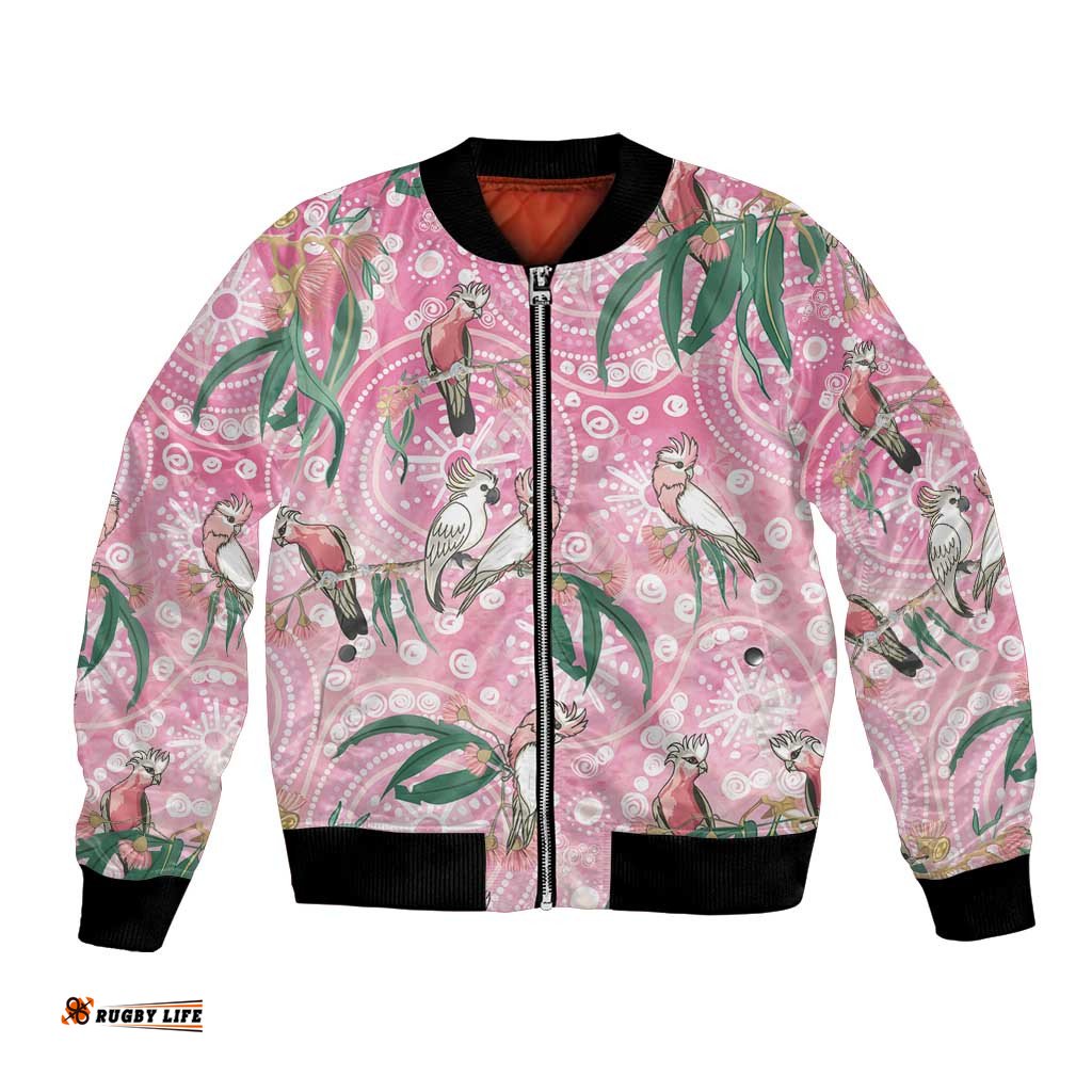 Australia Galah Aboriginal Bomber Jacket Breast Cancer Awareness LT7
