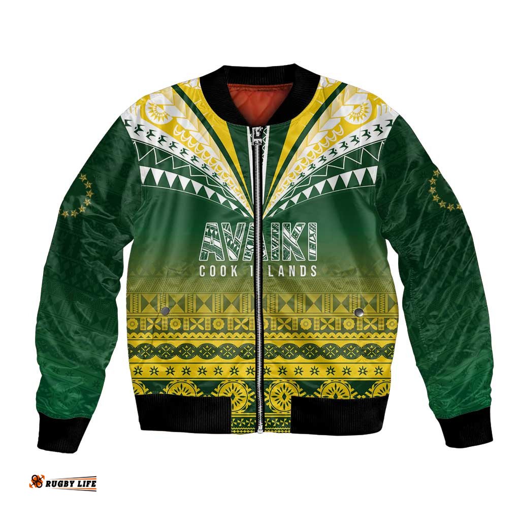 Cook Islands Rugby Custom Bomber Jacket Kuki Avaiki LT7