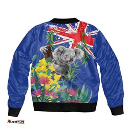 Australia Day Koala Bomber Jacket Aussie Aussie Aussie Oi Oi Oi Blue Color LT9