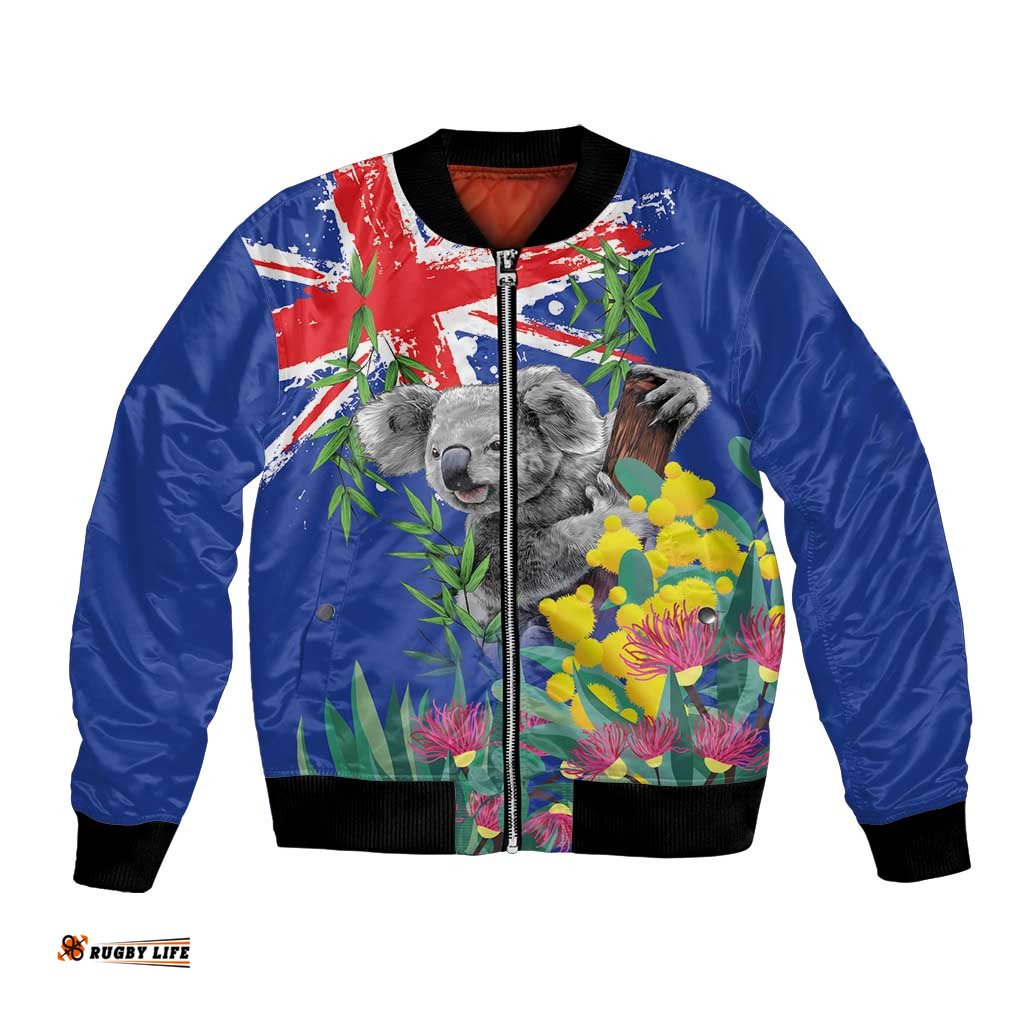 Australia Day Koala Bomber Jacket Aussie Aussie Aussie Oi Oi Oi Blue Color LT9