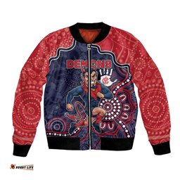 Custom Demons Football Bomber Jacket Aboriginal Dot Art Pattern DT05