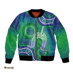 Australia Torres Strait Islanders Bomber Jacket Dhari Aboriginal Pattern LT14