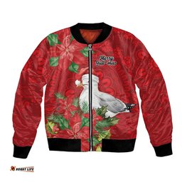 Australian Silver Gull Bomber Jacket Aboriginal Inspired Christmas LT9