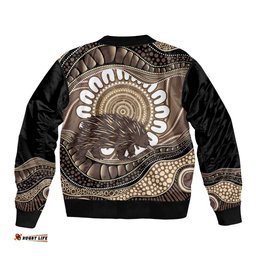 Indigenous Echidna Australia Bomber Jacket Australian Aboriginal Art Proud LT14