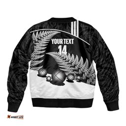 Custom New Zealand Silver Fern Petanque Bomber Jacket Aotearoa Maori Pattern LT14