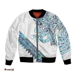 Kahui Whetu Paua shell Kowhaiwhai Taniko Personalised Bomber Jacket Taniwha Maori Tribal Style LT9