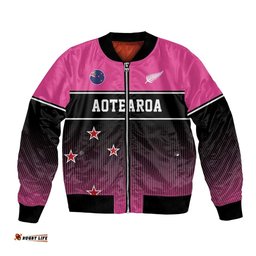 Custom New Zealand Women Cricket Bomber Jacket Pink Simple Style LT05