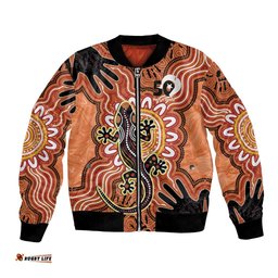 Personalised Australia Lizard NAIDOC Week 2026 Bomber Jacket 50 Years of Deadly Aboriginal Art LT14