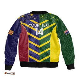 Custom Sri Lanka And Australia Cricket Bomber Jacket 2025 The Lions Baggy Greens Together LT14