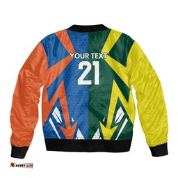 India vs Australia Custom Bomber Jacket Blue vs Gold Cricket Heritage LT9