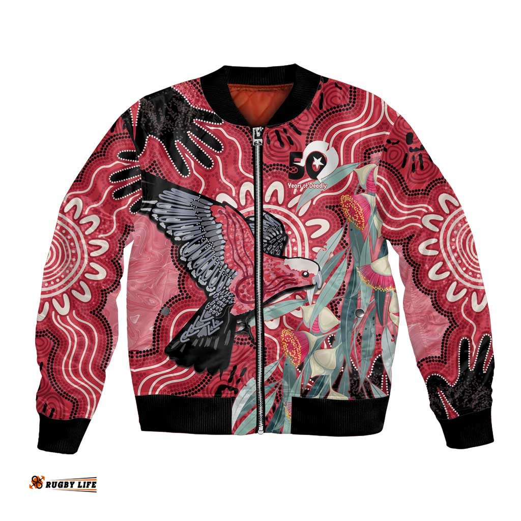 Personalised Australia Galah NAIDOC Week 2026 Bomber Jacket 50 Years of Deadly Aboriginal Art LT14