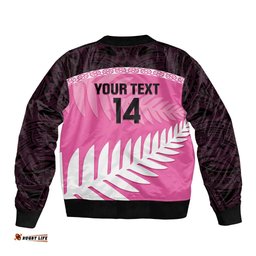 Custom New Zealand Aotearoa Cricket Bomber Jacket Go White Silver Fern LT14