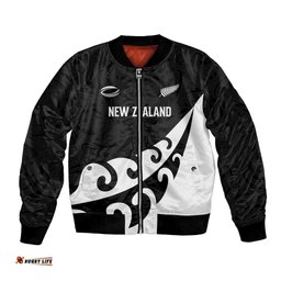 Custom NZ Rugby Bomber Jacket Koru and Silver Fern Sporty Style LT03